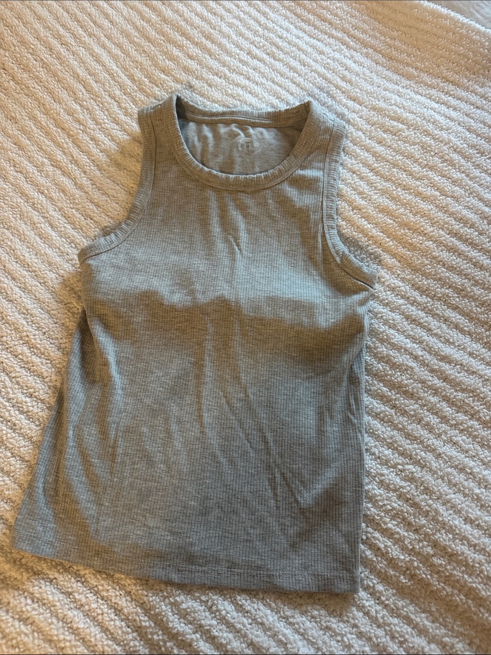 Ribbed Sleeveless Tank Top - Gray